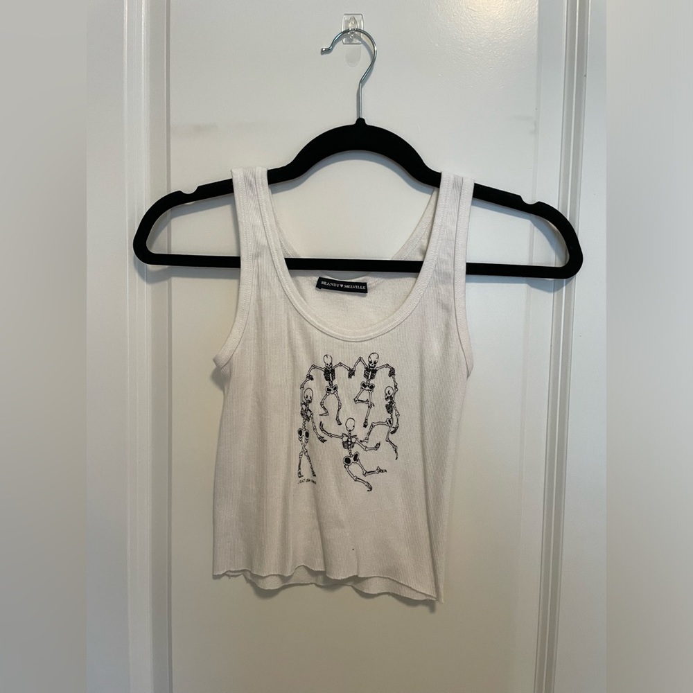 Brandy Melville dancing skeleton tank top